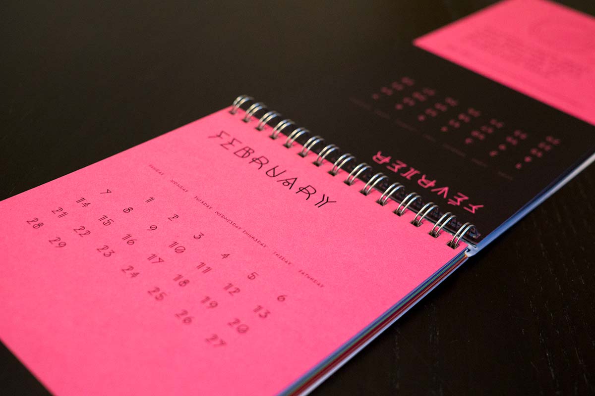 Calendrier de Typographie - Bill Frank Design